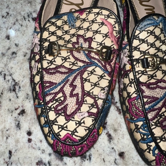 Sam Edelman Linnie Floral Embroidered Horsebit Slip On Loafers Size 7 - Picture 5 of 9